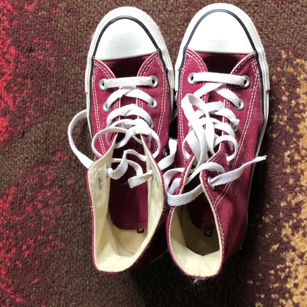 Converse high tops, burgundy